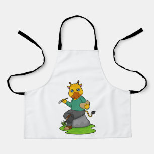 Giraffe as Painter with Paint brush Apron