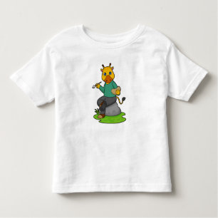 Giraffe as Painter with Paint brush Toddler T-Shirt