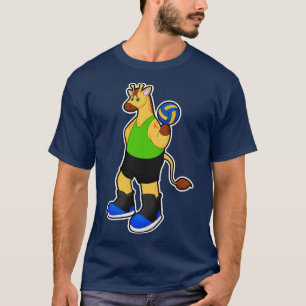 Giraffe as Volleyball player with Volleyball T-Shirt
