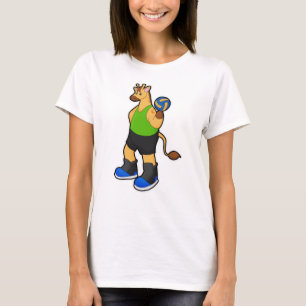 Giraffe as Volleyball player with Volleyball T-Shirt