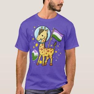 Giraffe Astronaut Genderqueer Pride  T-Shirt