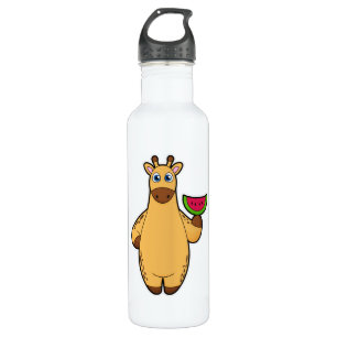Giraffe at Eating with Watermelon 710 Ml Water Bottle