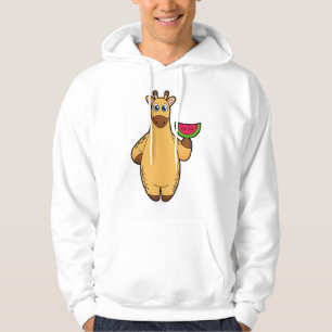 Giraffe at Eating with Watermelon Hoodie