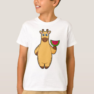 Giraffe at Eating with Watermelon T-Shirt