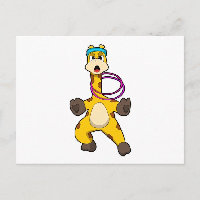 Giraffe at Fitness with Swing ring Postcard (Front)