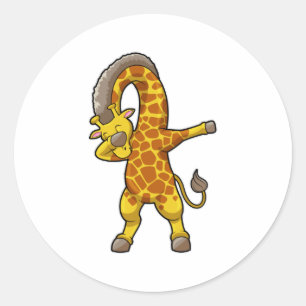 Giraffe at Hip Hop Dance Dab Classic Round Sticker
