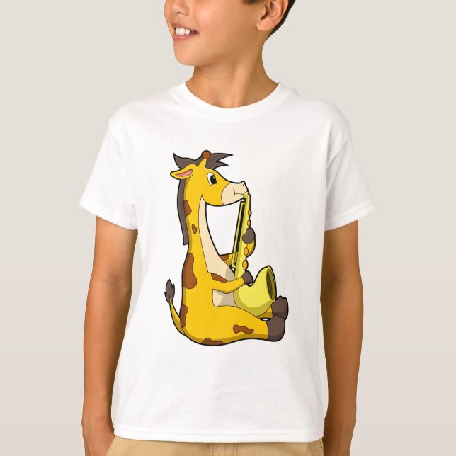 Giraffe at Music with Saxophone.PNG T-Shirt (Front)