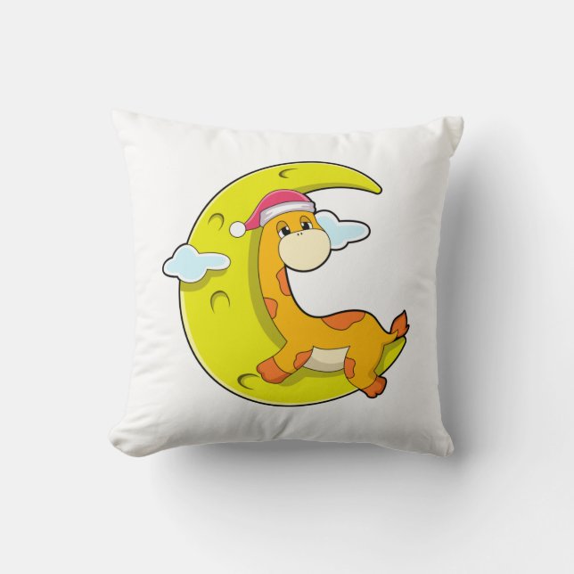 Giraffe at Sleeping with Moon Cushion (Front)