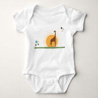 Giraffe at sunset baby bodysuit