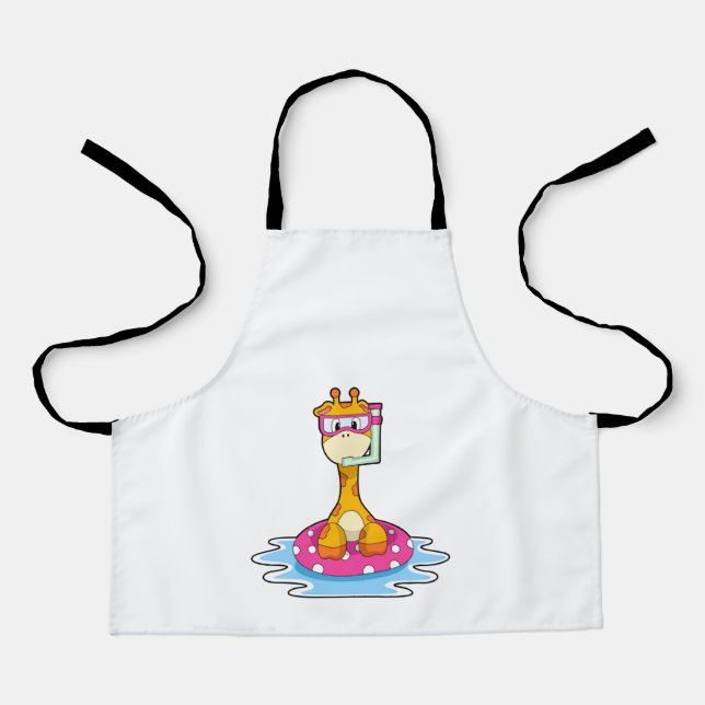 Giraffe at Swimming with Snorkel Apron (Front)