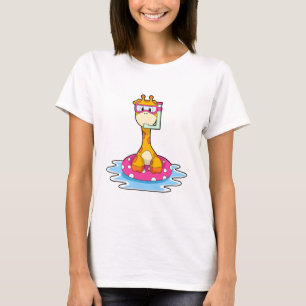 Giraffe at Swimming with Snorkel T-Shirt