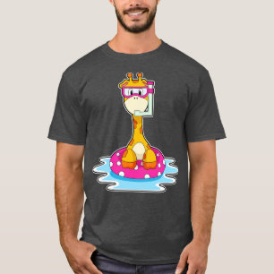 Giraffe at Swimming with Snorkel T-Shirt
