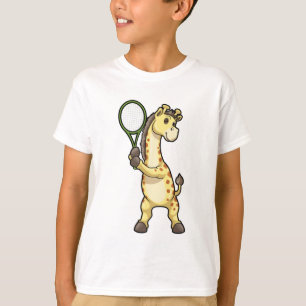 Giraffe at Tennis with Tennis racket T-Shirt
