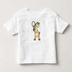 Giraffe at Tennis with Tennis racket Toddler T-Shirt