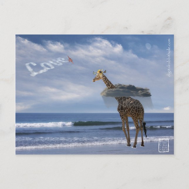 Giraffe at the Beach Postcard (Front)