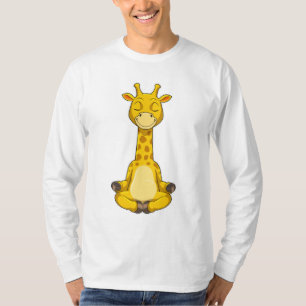 Giraffe at Yoga Meditation T-Shirt