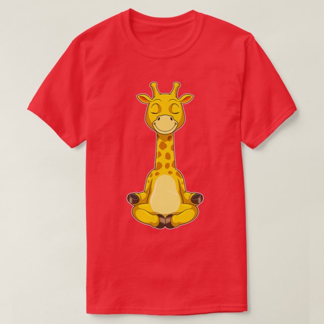 Giraffe at Yoga Meditation T-Shirt (Design Front)