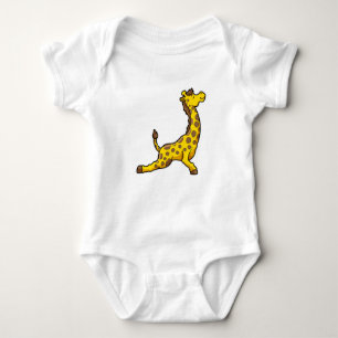 Giraffe at Yoga Stretching exercises Leg Baby Bodysuit