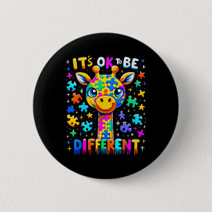 Giraffe Autism Awareness It's Ok To Be Different 1 6 Cm Round Badge