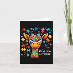Giraffe Autism Awareness Its Ok To Be Different _1 Card