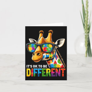 Giraffe Autism Awareness Its Ok To Be Different Card