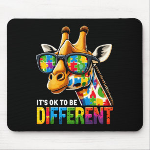 Giraffe Autism Awareness Its Ok To Be Different Mouse Pad