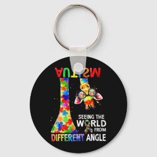 Giraffe Autism Awareness Seeing World Different Key Ring