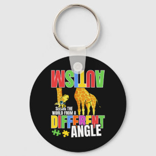 Giraffe Autism Funny Seeing The World From Differe Key Ring