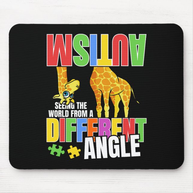 Giraffe Autism Funny Seeing The World From Differe Mouse Pad (Front)