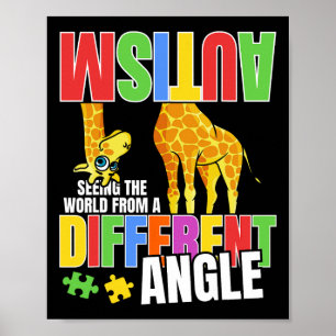 Giraffe Autism Funny Seeing The World From Differe Poster