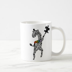 Giraffe Autism Puzzle Typography Coffee Mug