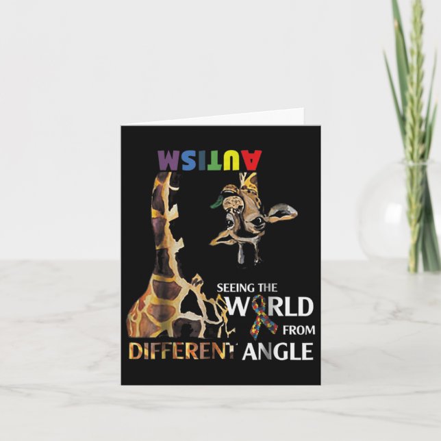 Giraffe Autism Seeing The World From Different Ang Card (Front)