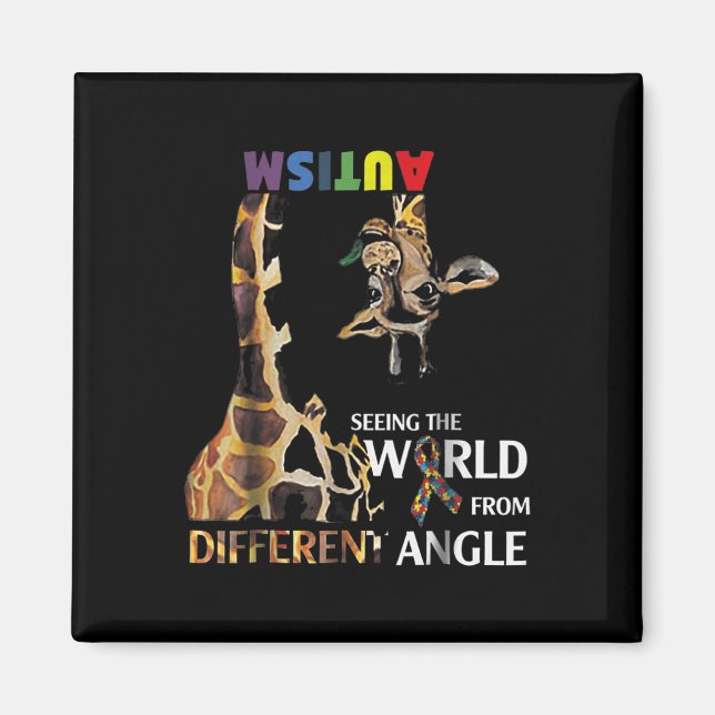 Giraffe Autism Seeing The World From Different Ang Magnet (Front)