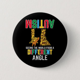 Giraffe Autism Seeing World Different Angle Awaren 6 Cm Round Badge