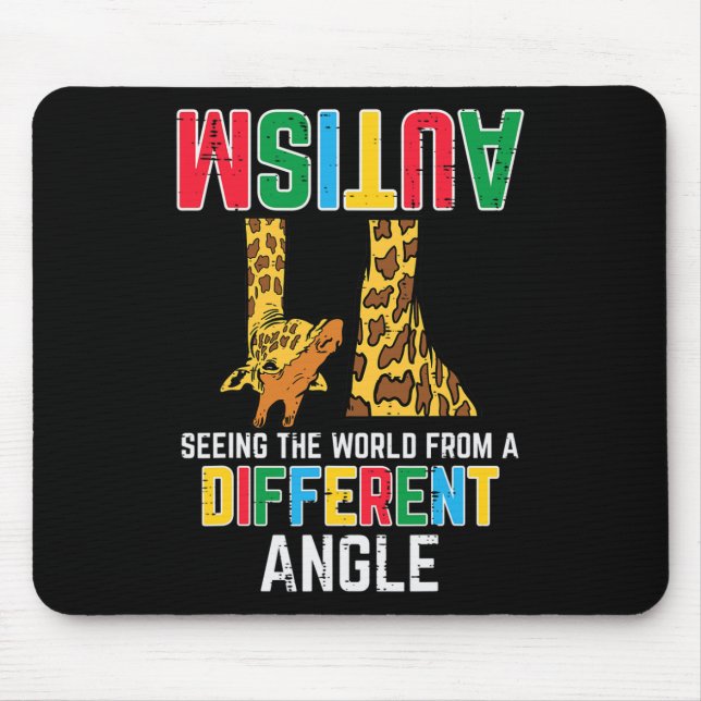 Giraffe Autism Seeing World Different Angle Awaren Mouse Pad (Front)