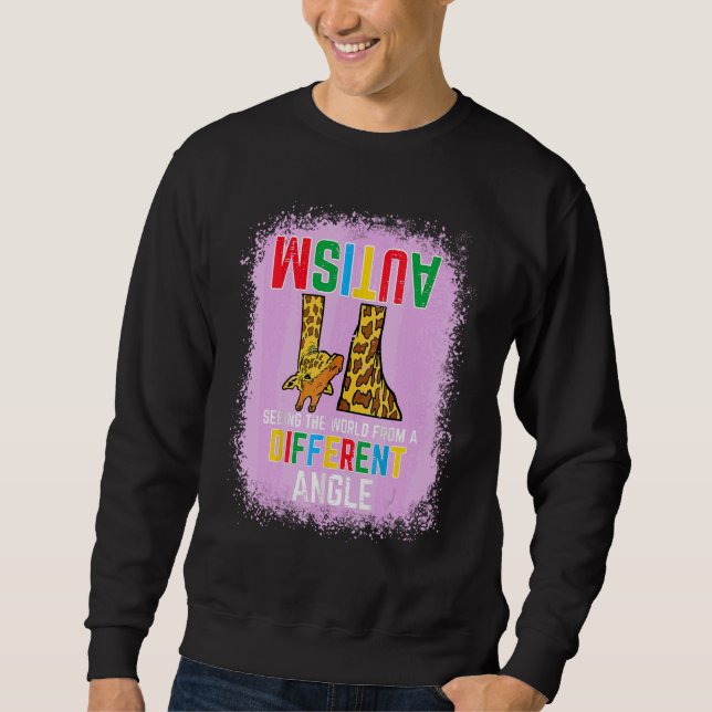 Giraffe Autism Seeing World Different Angle Awaren Sweatshirt (Front)