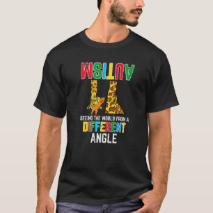 Giraffe Autism Seeing World Different Angle Awaren T-Shirt