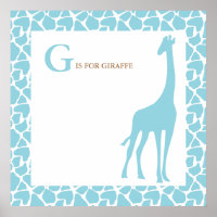 Giraffe Baby Bedroom Wall Poster