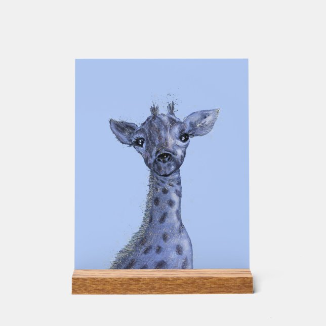 Giraffe Baby Boy Acrylic Sign (Front)