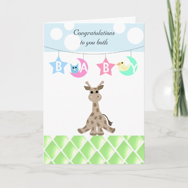 Giraffe Baby Congratulations Card (Front)