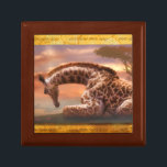 GIRAFFE BABY OF AFRICA KEEPSAKE BOX<br><div class="desc">Sunset for a baby Giraffe resting,  it’s springtime on the Serengeti of Africa.</div>