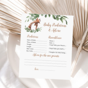 Giraffe baby predictions and advice game