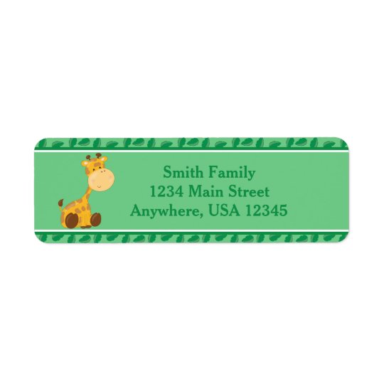 Giraffe | Baby Safari Animals | Personalised Return Address Label