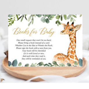 Giraffe baby shower book instead of a card