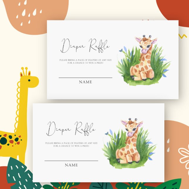 Giraffe - baby shower diaper raffle ticket  enclosure card (Creator Uploaded)