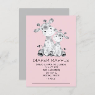 Giraffe Baby Shower Diaper Raffle Ticket Invitation
