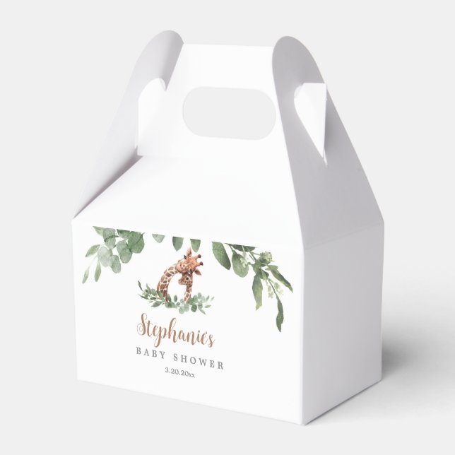 Giraffe Baby Shower Favour Box (Front Side)