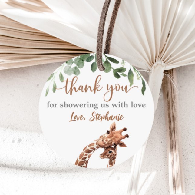 Giraffe baby shower favour sticker (Creator Uploaded)