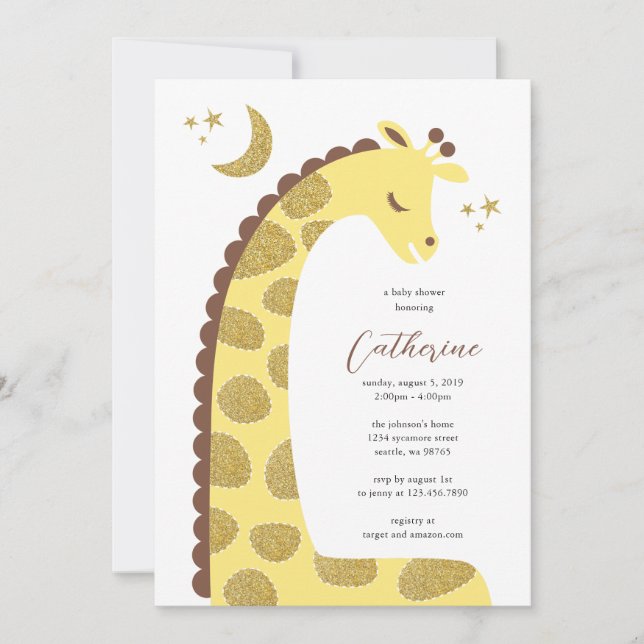 Giraffe Baby Shower Invitation (Front)