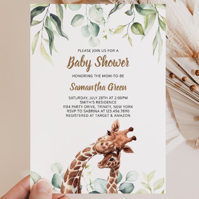 Giraffe Baby Shower Invitation (Creator Uploaded)